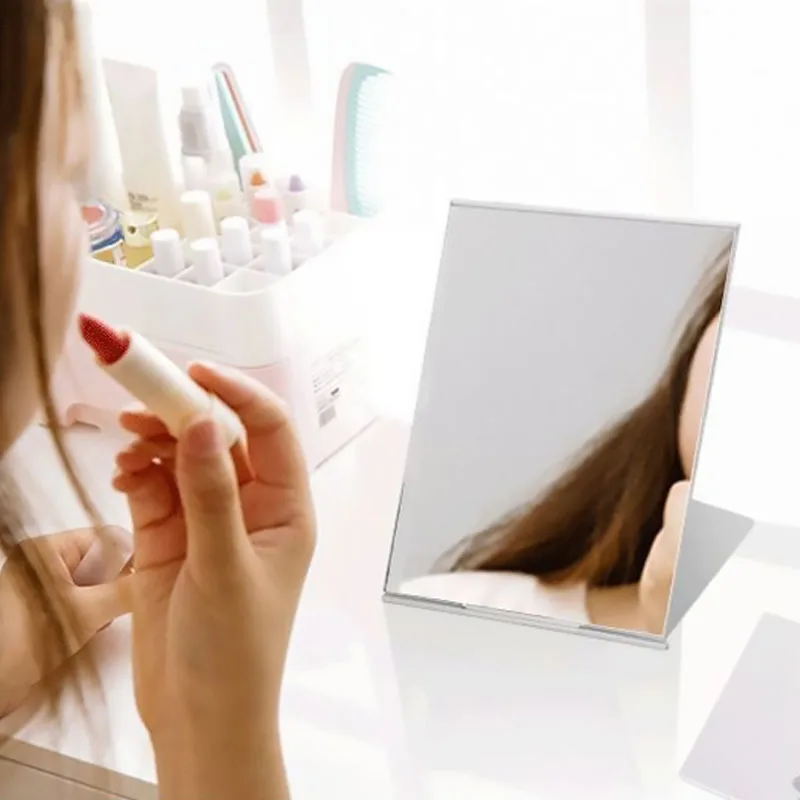 Nowe Aluminiowe Składane Przenośne Lustro Ręczne Przenośne Mini Lustro do Rzęs Kieszonkowe Składane Kompaktowe Narzędzia Kosmetyczne HUAZJ12