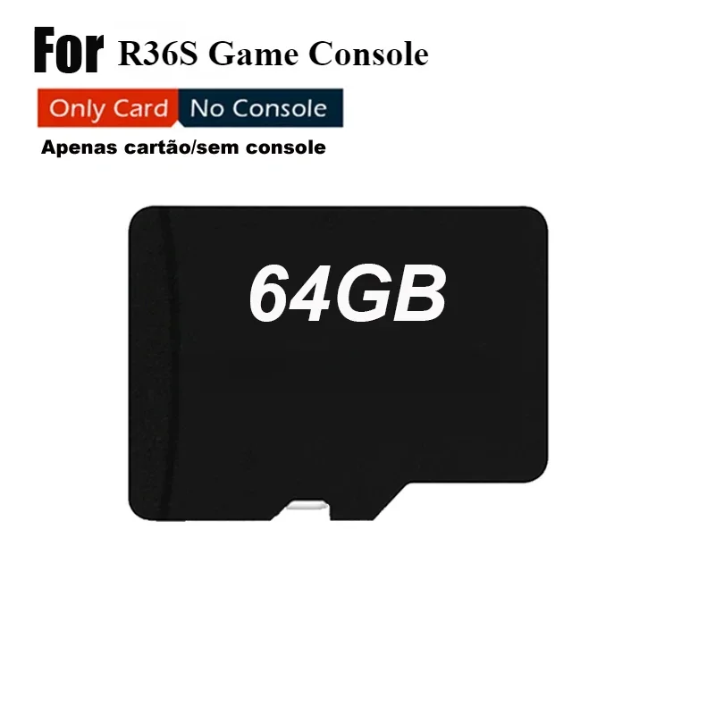 بطاقة V5 SD لوحدة تحكم ألعاب فيديو محمولة R36S نظام لينكس 3.5 بوصة IPS شاشة مشغل محمول 64 جيجابايت 128 جيجابايت 256 جيجابايت ألعاب
