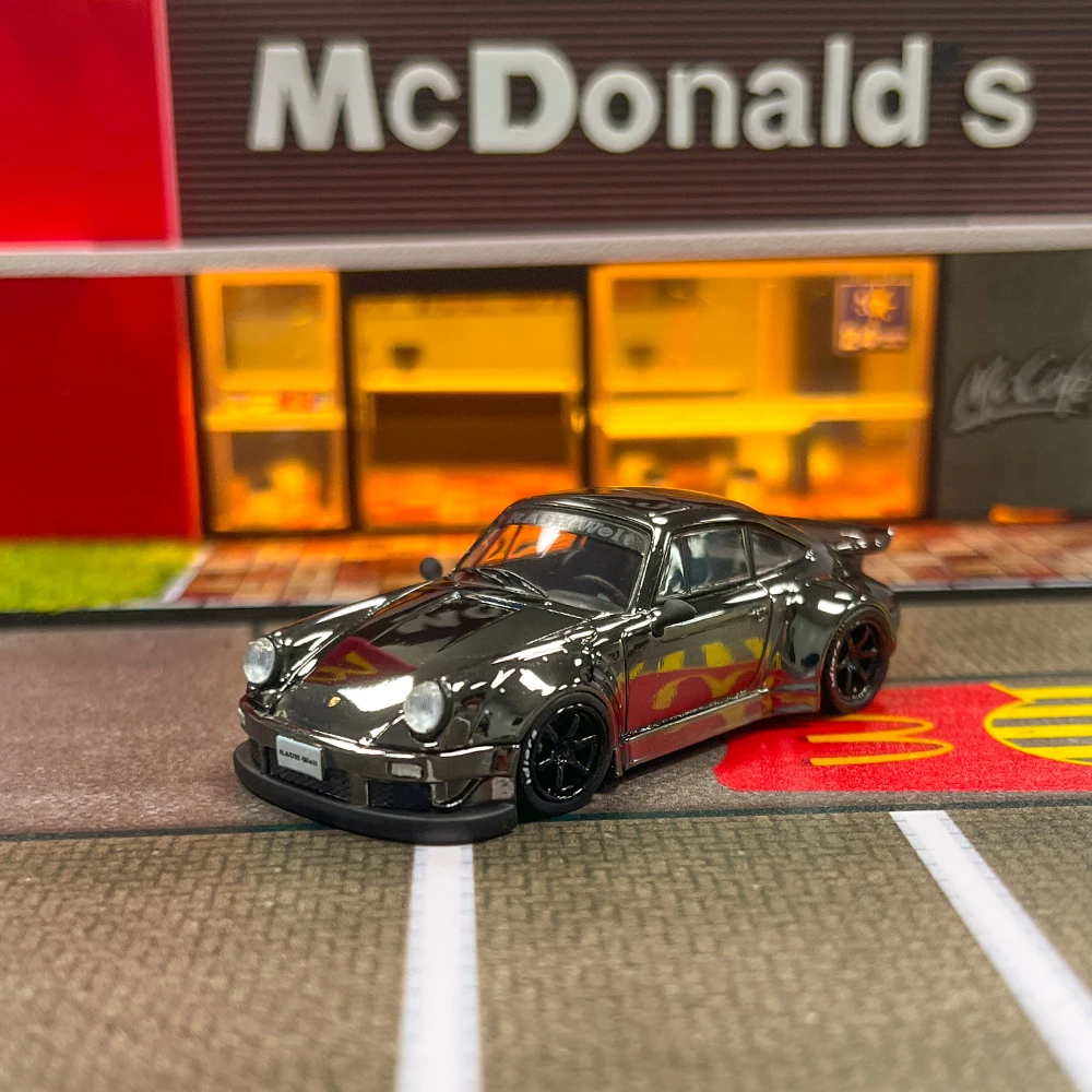 

Литой под давлением масштаб 1/64 RWB 930, модифицированная модель спортивного автомобиля с широким корпусом, сплав RWB 930, гальванический пистолет, серый коллекционный автомобиль, модель