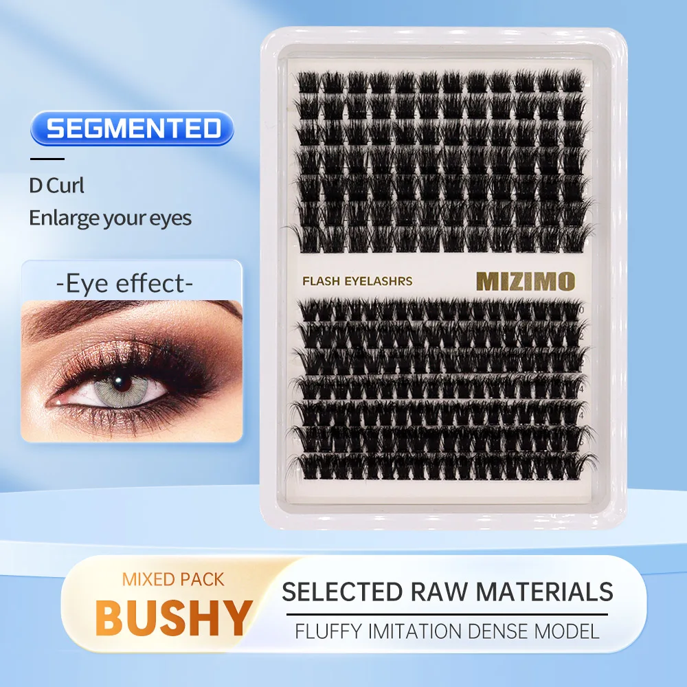150D 100D Ciglia Cluster Miscelazione Strumento di Trucco Segmentato Grande Curvatura Spessa Miscela Comica, Estensione Ciglia Stelo Nero Grande V