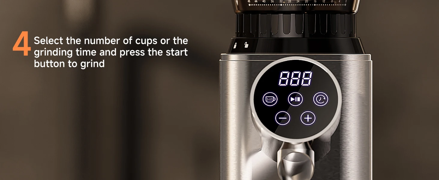 BioloMix Professioneller konischer Gratmühle, 48 einstellbare Einstellungen mit abnehmbarem Halter für Espresso-Tropfen und French-Press – Detail 14