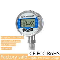 0-100Mpa Csutomized LCD Digital Hydraulic Pressure Gauge 60mm SS304 Oil Fuel Water Pressure Meter 40Mpa 6Mpa 100Kpa 500Kpa