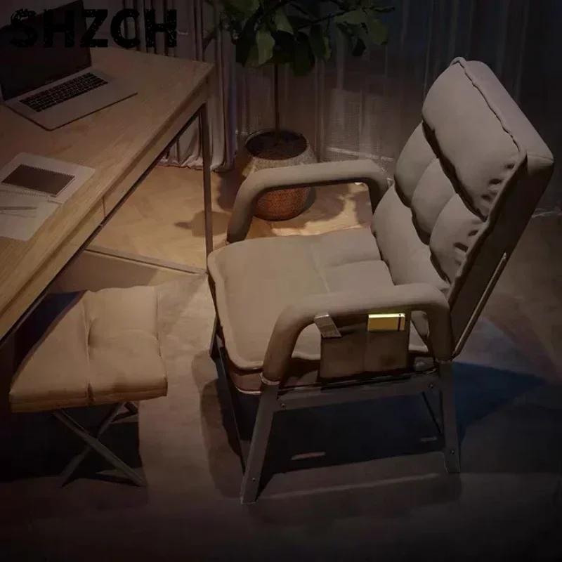 Leather Recliner Lounge Chair Comfortable Home Gaming Seat with Steel Backrest Anti-Tipping Design Plush Padded Sofa Chair