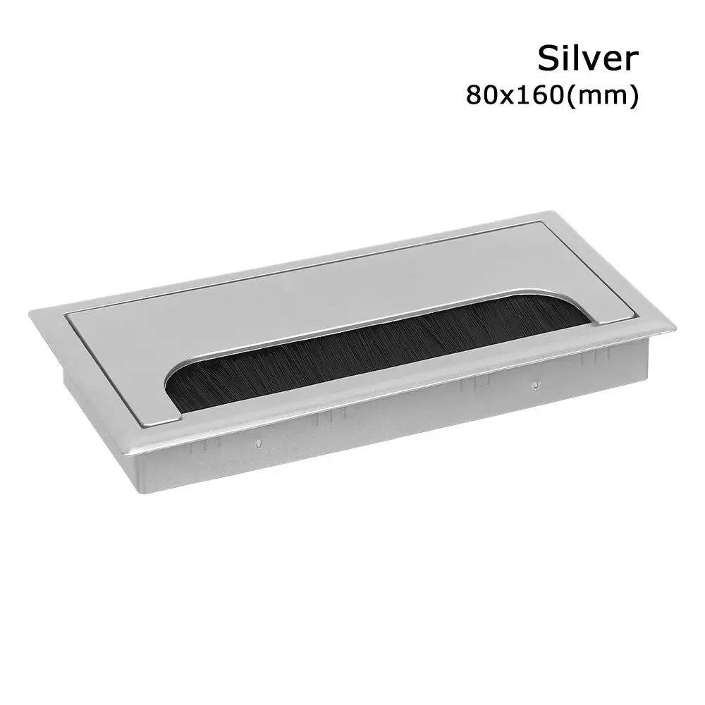 With Black Brush Grommet Hole Cover Outlet Port Wire Cable Holder Desk Cable Box Wire Hole Cover Wire Box
