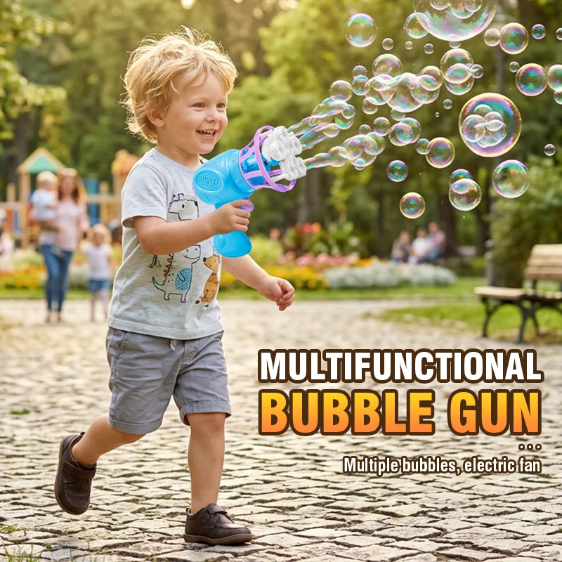 Electric Fan Bubble Gun Automatic Soap Bubble Blowing Maker Machine Children Boy Girl Outdoor Toy Party Wedding Birthday Gifts