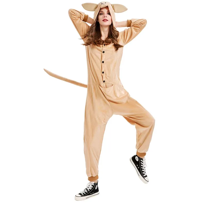 

Autumn Women's Cute Kangaroo Hooded jumpsuit Halloween cosplay costume cartoon home costume school color play costume M and XL