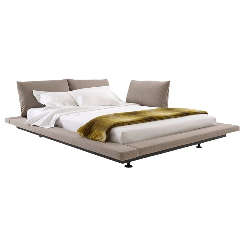 

Fabric bed B & B home master bedroom Italian minimalist full leather double bed