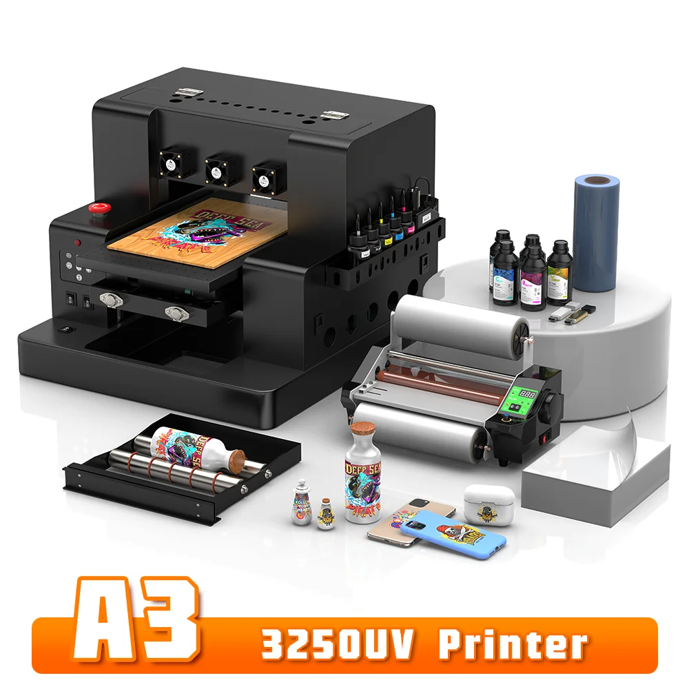 Imprimante UV A3 L805, Machine d'impression à plat, imprimante d'autocollants A4 UV DTF pour stylo acrylique métal bois imprimante UV A3 UV DTF Printer