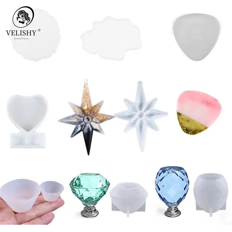 Большая восьмиугольная силиконовая форма в форме звезды, Рождественское украшение, создание орнаментов, материалы для рукоделия из эпоксидной смолы, форма из смолы