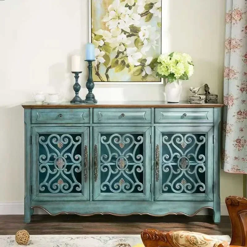 النمط الأمريكي والأثاث وخزانة جانبية متكاملة من الخشب الصلب