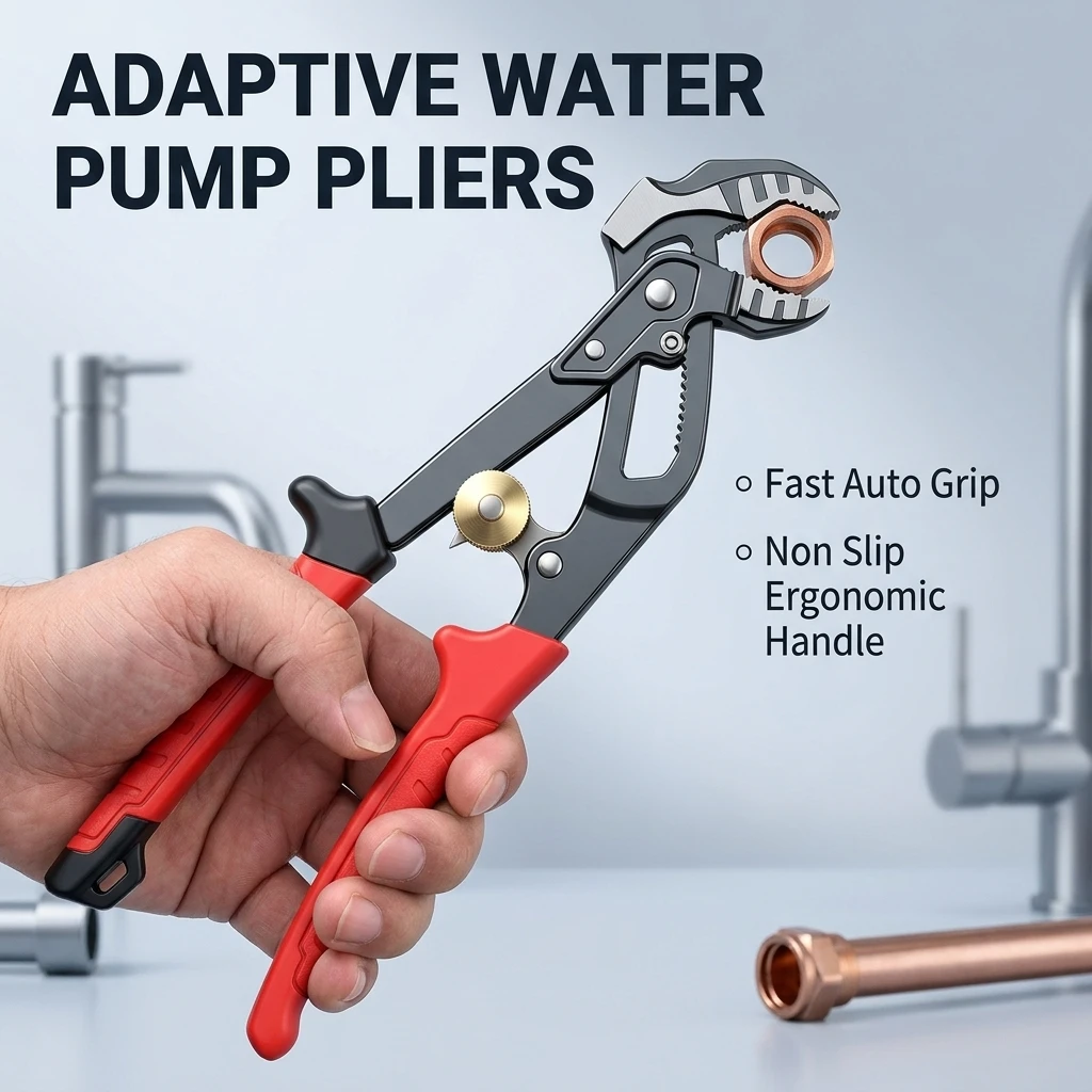 Professional Water Pump Pliers Self Adjusting Tool for Plumbing Repair Alloy Steel Automatic Grip Pipe Wrench Durable