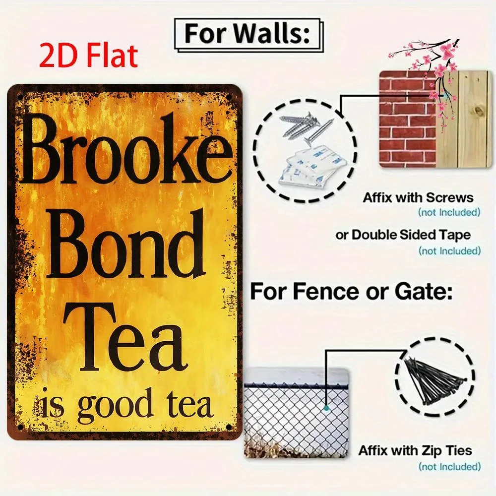 Vintage Brooke Bond Tea Metal Sign - Waterproof,Dustproof,  Iron Wall Art with Rustic Finish, Perfect for Home, Cafe, Bar, or H