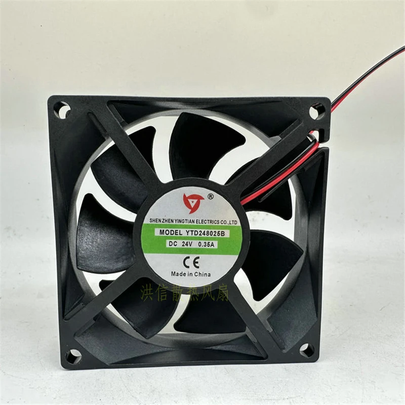 

1PC NEW YINGTIAN YTD248025B DC 24V 0.35A 8025 80x80x25mm 2-Wire Cooling Fan