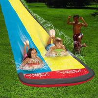 Water Spray Slide Lawn Water Slide Summer Slip Waterskiing Splash Build in Sprinkler for Backyard Water Fun for Kids Water Play