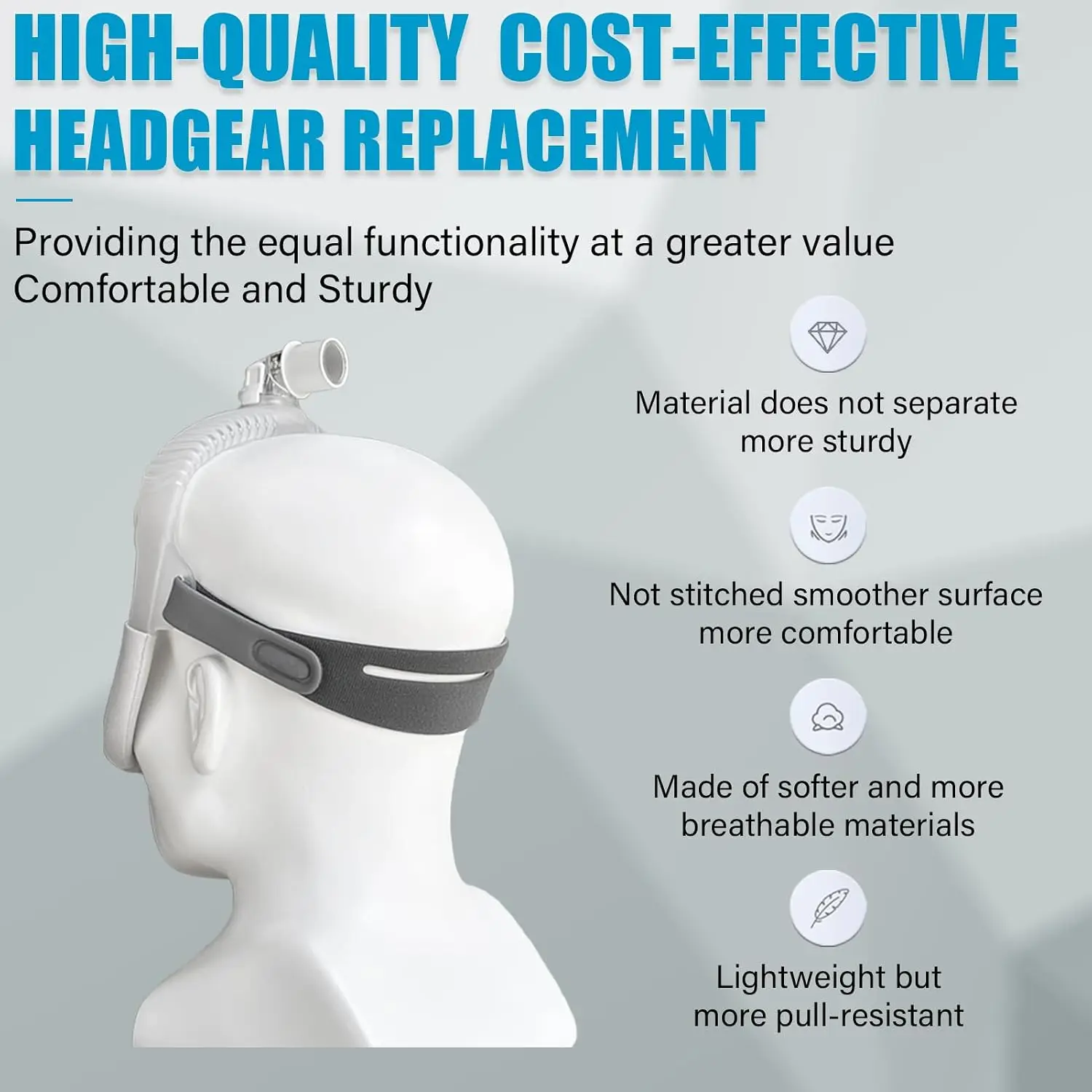 Compatible with Resmed Cpap Replacement Parts and Accessories - Elastic Headgear Suitable for Airfit N30I/P30I Headgear Nasal Mask Equipment, Breathable and Comfortable Sleep Apnea Ventilator Accessories Suitable for Breathing and Sleeping - view 6