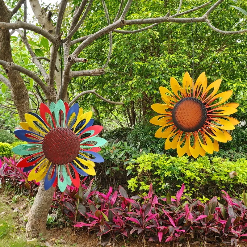 

Home Courtyard Garden Lawn Decoration, Outdoor Hanging Iron Windmill Ornament, Double-Sided Rotatable