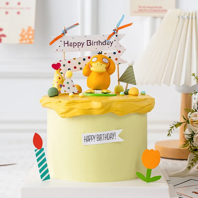 Kids Birthday Party Baby Shower Baking Cake Decoration Gifts Yellow Cartoon Ducks Birthday Party Cake Topper Supplies