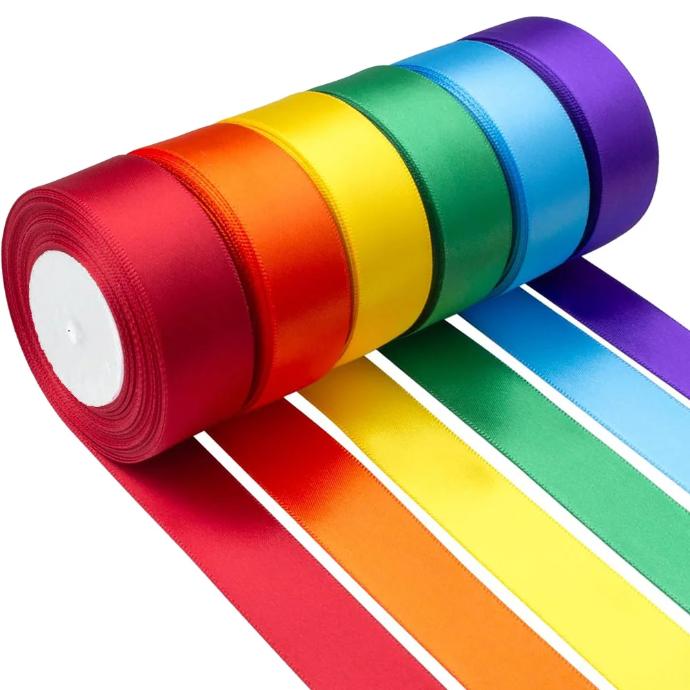 6 Rollen 150 Yards sortiertes einfarbiges Seidenband aus Satin und Satin für Hochzeitseinladungssträuße, Geburtstagsfeier, DIY-Geschenkverpackung – Detail 11