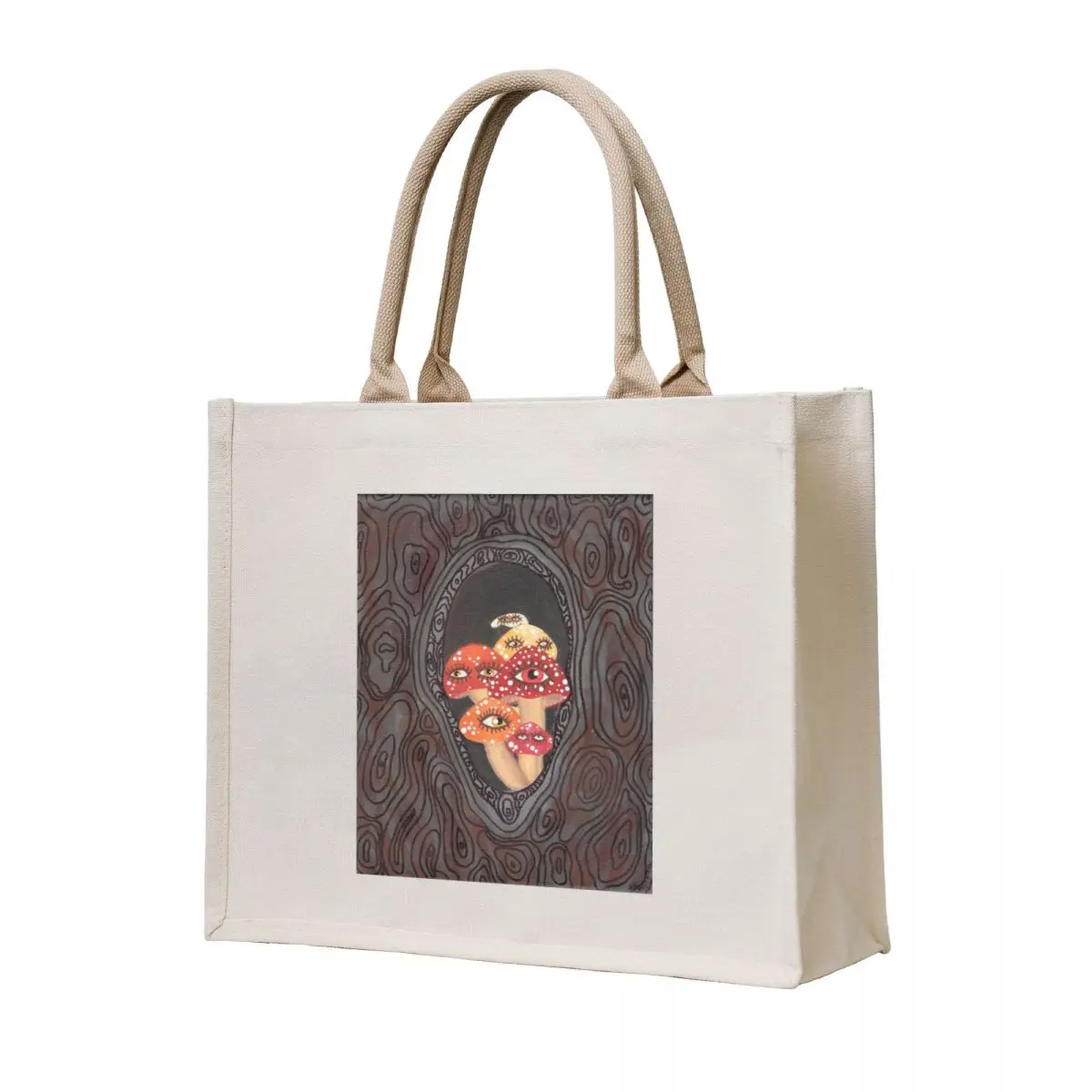 

Mushroom Hollow Tote Bag Fabric bag woman shopping bag hand