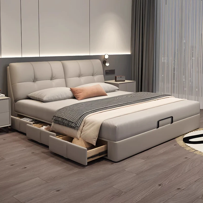 

Bedroom Design Bed Luxury Queen Sleeping Single Frame Children Double Bed European Simple Letto Matrimoniale Unique Furniture