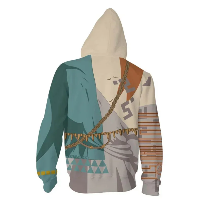 Fierce Deity Link Cosplay Fantasy Hoodie Anime Zelda Game Tears Kingdom Disguise Costume Adult Men Hooded Sweatshirt Pullover