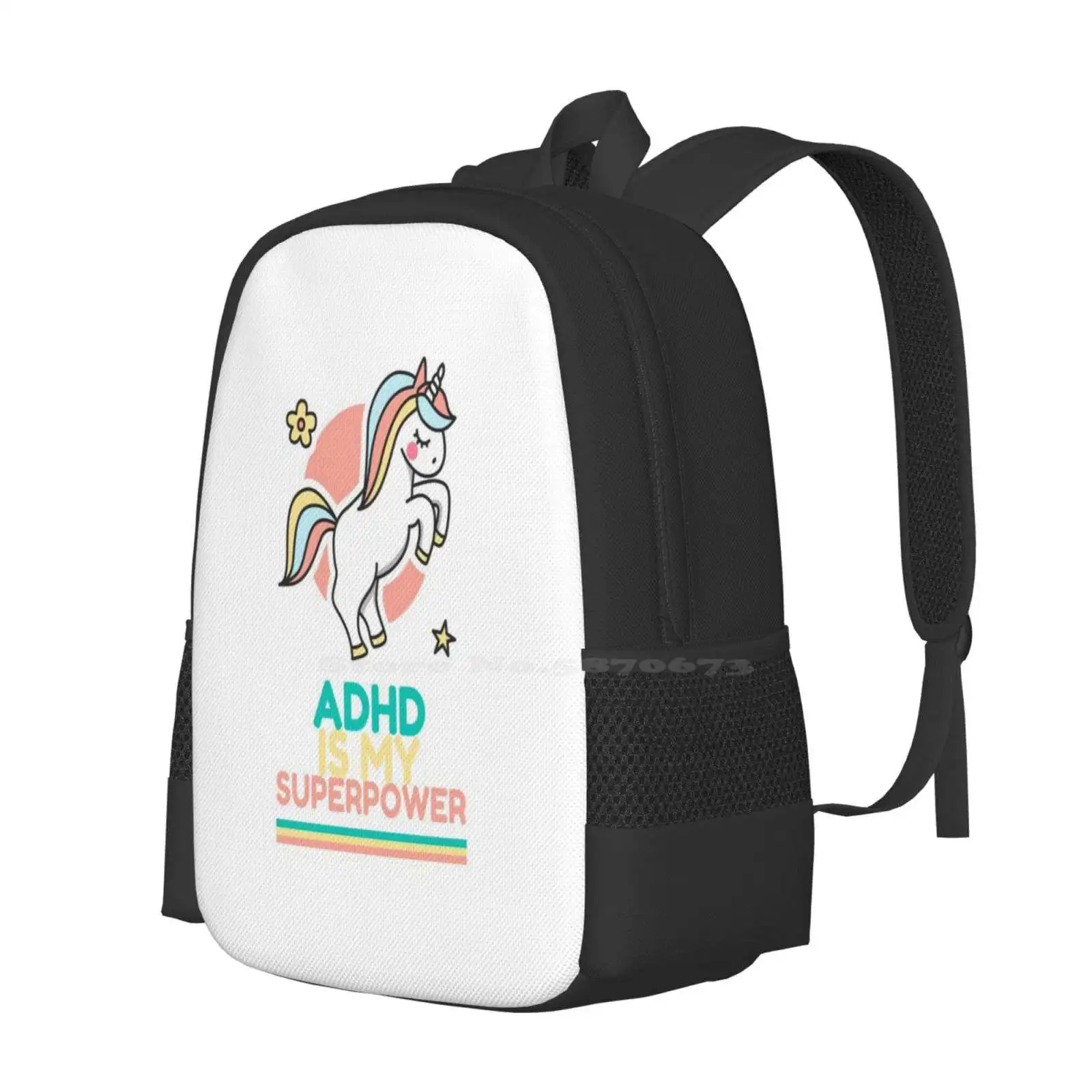 Adhd Is My Superpower Hot Sale Schoolbag Backpack Fashion Bags Adhd Is My Is My Superpower Adhd Awareness Funny Adhd Quotes