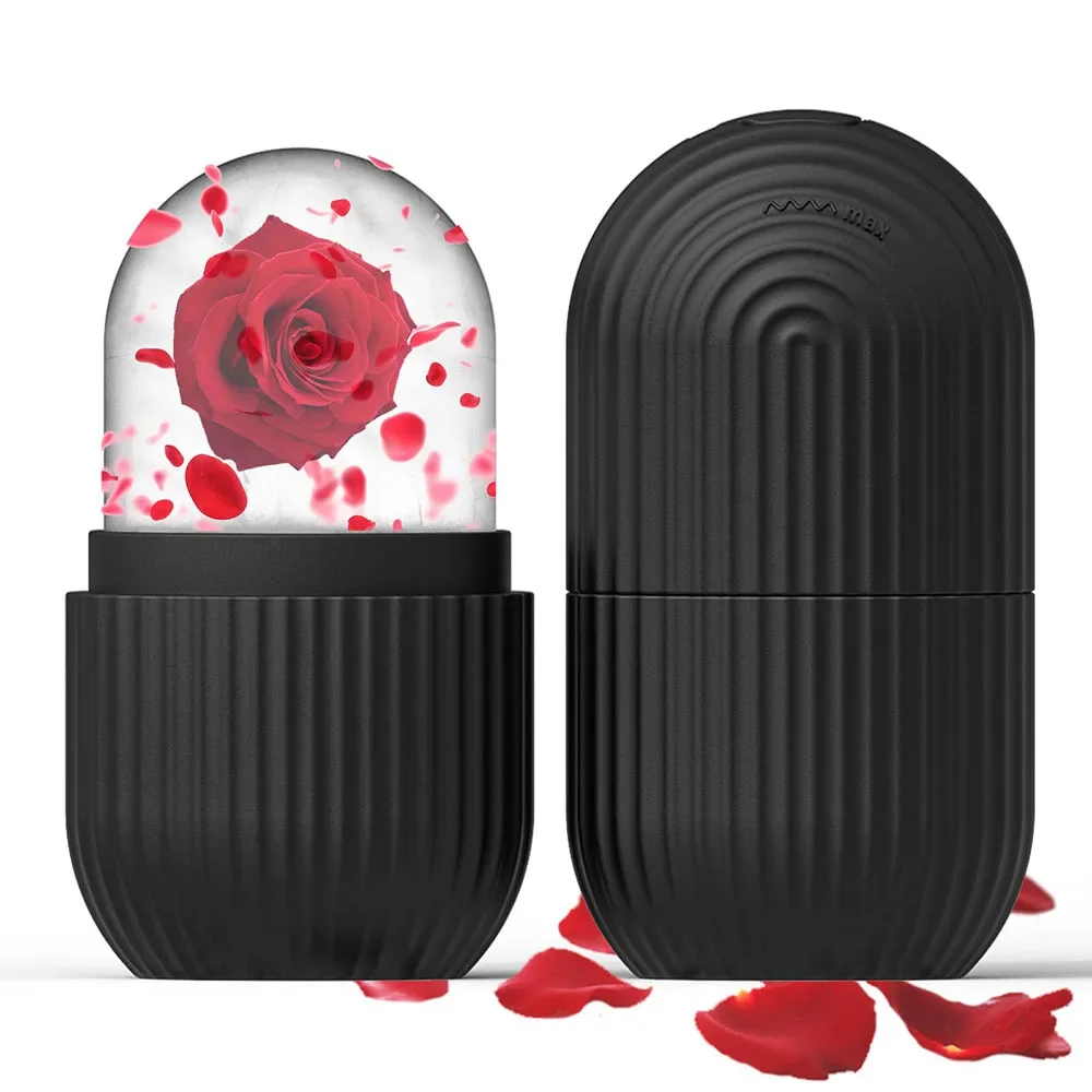 얼굴과 눈을 위한 아이스 롤러, 아이스 페이스 롤러, 얼굴 미용 아이스 롤러 스킨 케어 도구, 아이스 페이셜 큐브, 실리콘 아이스 몰드