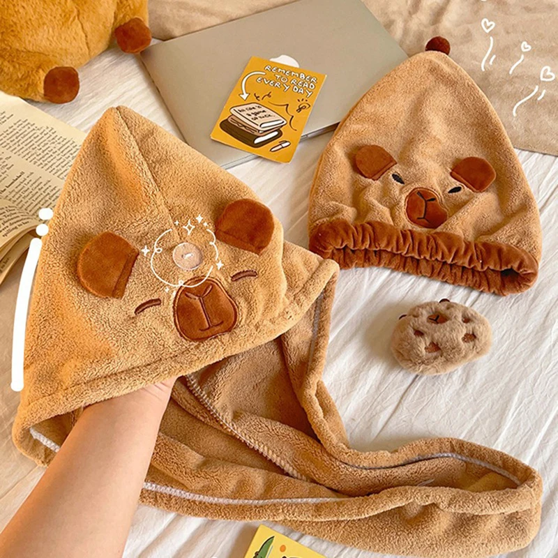 Capybara Hair Drying Hat Quick-dry Hair Towel Cap Water Guinea Pig Hat Bath Hat Towel Cap Super Absorption Hair Dry Cap