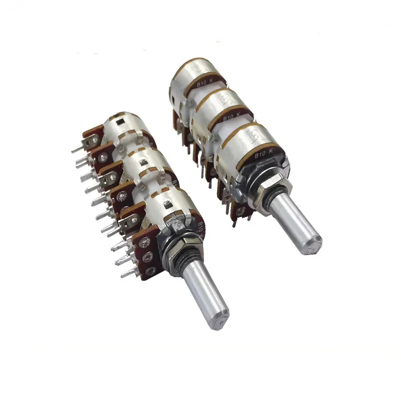 1pcs，6-layer single-loop rotary potentiometer，RK16，B10K，18Pin，WH148，Axis length 20mm, half axis