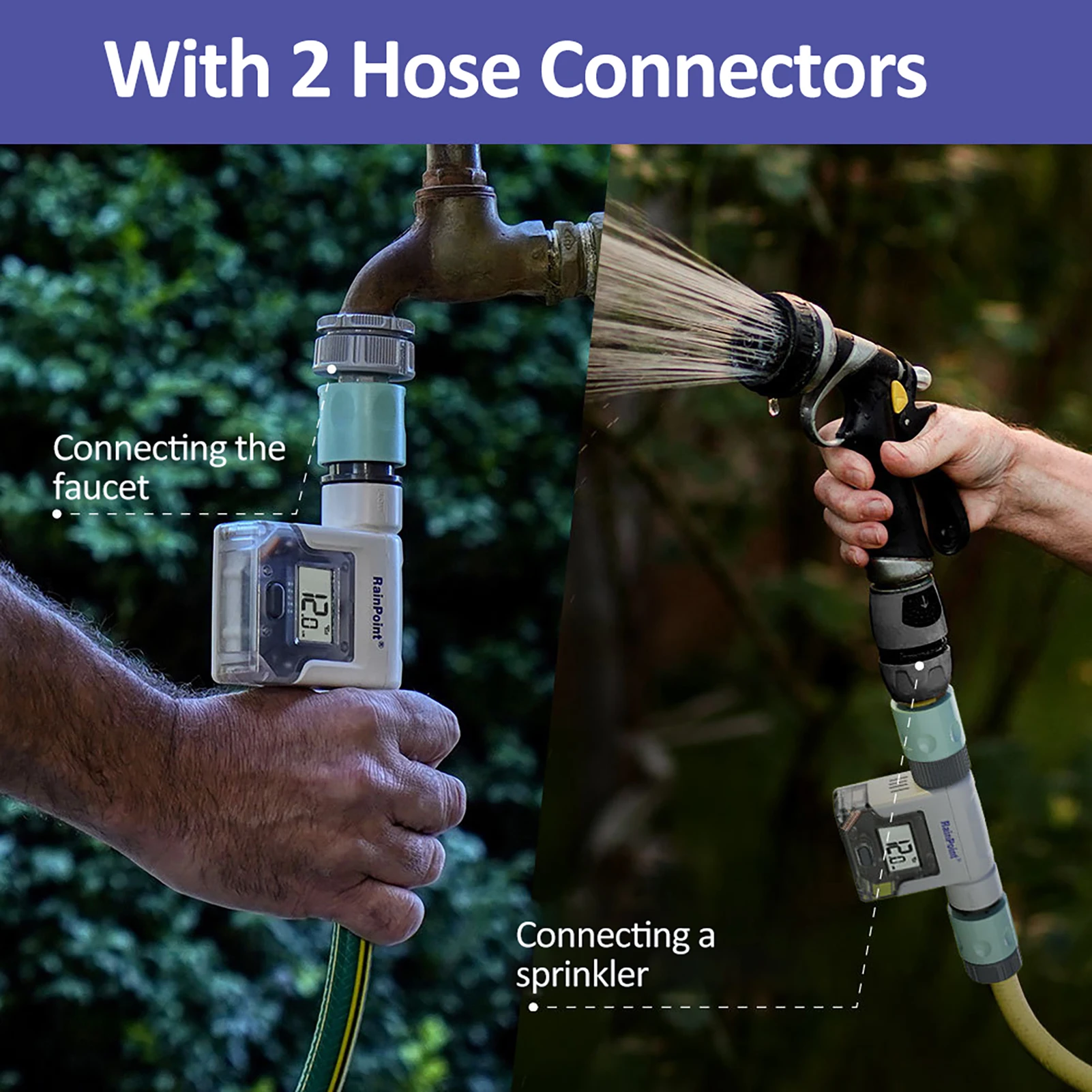 WiFi Water Flow Meter for Garden Hose Smart Water Meter with 4 Flow Modes Real Time Flow Tracking Easy Reading Display Usage