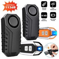 Wireless Bicycle Alarm 113dB Loud Waterproof Remote Control Vibration Sensor Security Alarm Bike Motorcycle Anti Theft Alarm