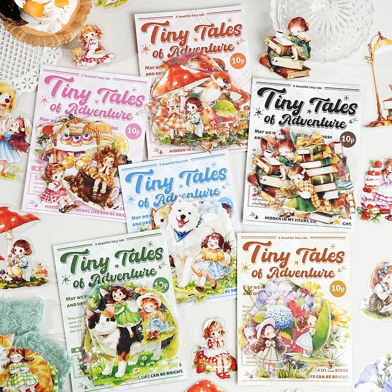 10pcs/lot Kawaii Stationery Stickers Mini Adventure Diary Planner Decorative Mobile Stickers Scrapbooking DIY Craft Stickers