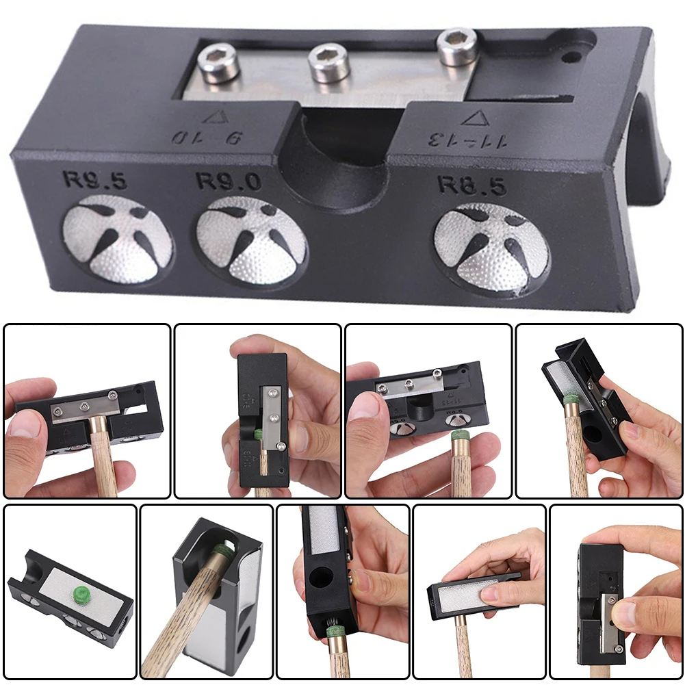 

9 in 1 Billiard Pool Cue Tip Tool Multifunctional Pool Cue Tip Shaper Billiards Cue Repair Tool Arc Polisher Rod Repair Tool