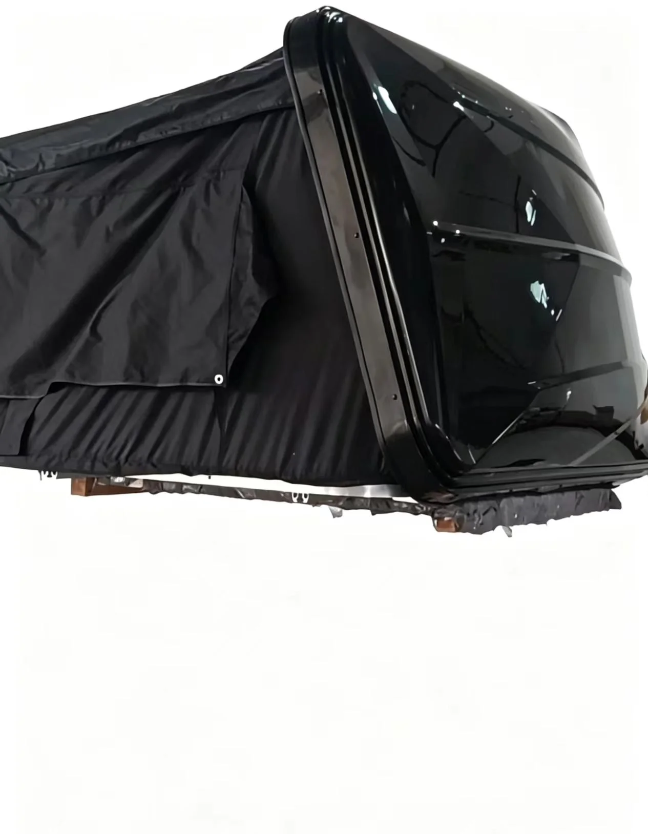 ABS Side Flip Rooftop Tent 2.1M Hydraulic Quick Open Hard Shell Car Roof Tent Telescopic Ladder for 2-4 Adults Four-season