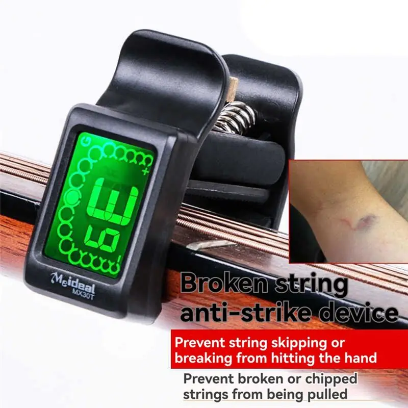 CGDS-Meideal 2-In-1 Guitar Tuner String Breakage Prevention Device Guitar Tuner Clip Backlight Guitar Tuner