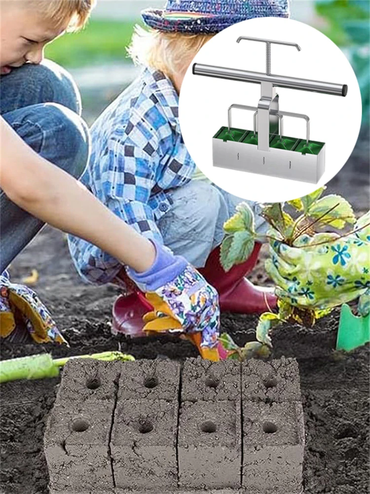 Handheld Seedling Soil Block Maker 4 Cell / 20 Cell Soil Blocking Tool Used for Seedling Nursery Tool Greenhouse Garden Supplies