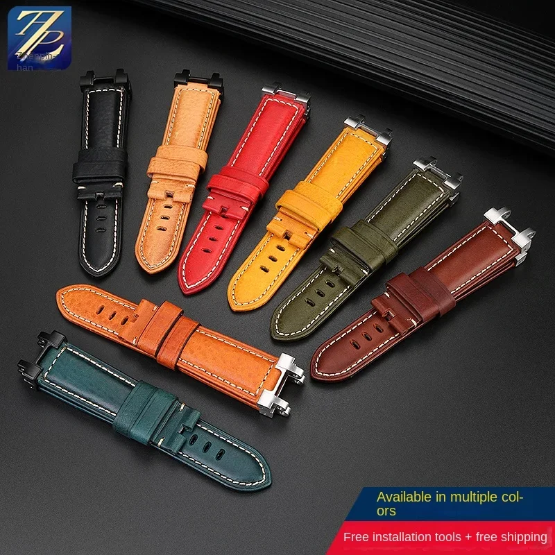 

Подходит для часов Casio серии G-SHOCK MTG-B1000 Ретро-часы из натуральной кожи с аксессуарами-цепочками