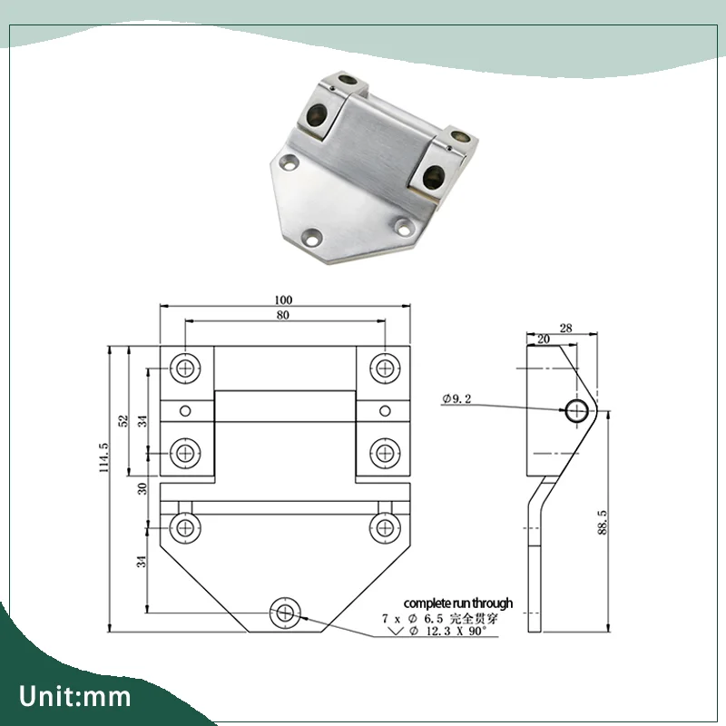 304 Stainless Steel Asymmetric Butterfly Hinge Suitable For Industrial Heavy Equipment And Cold Storage Door Support Heavy Duty