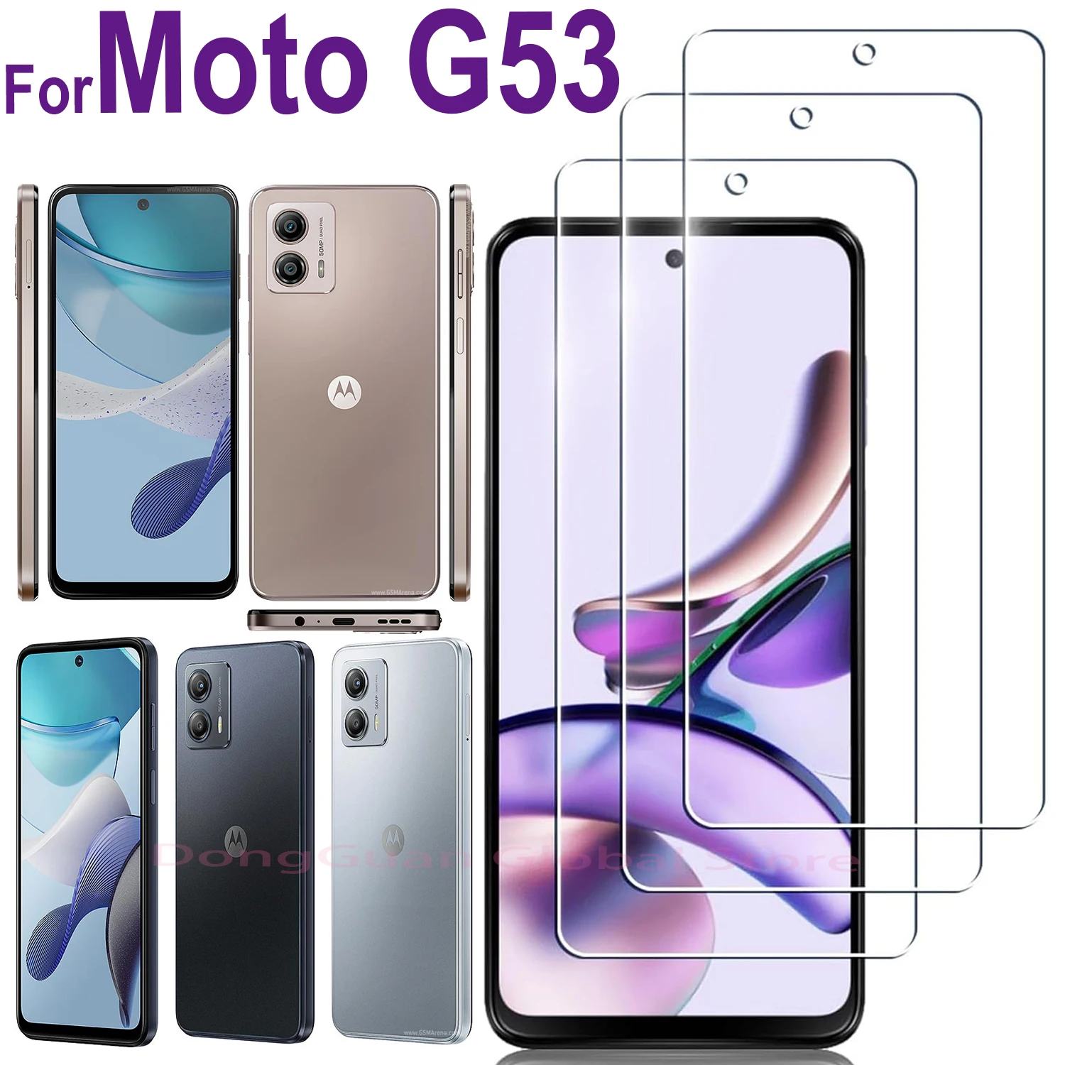 

1/2/3/4 шт. Защитное стекло для Motorola Moto G53, закаленное стекло для защиты экрана