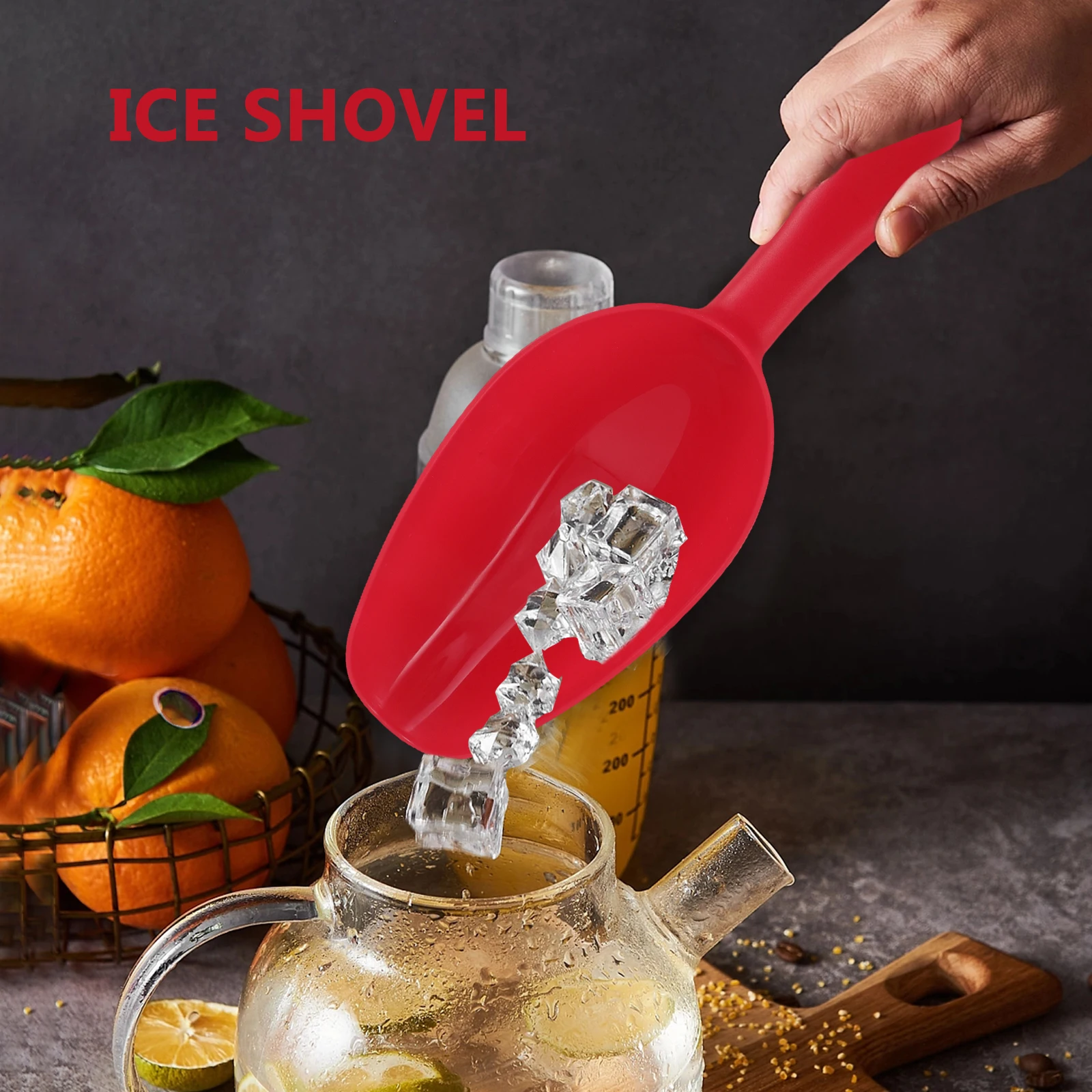 

Plastic Hand Scoop For Ice Food Scoops Protein Powder Coffee Jar Red Pp Material Ergonomic Handle