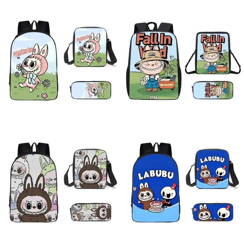 Anime Bag Labubu Kawaii Girl Large Capacity Backpack Shoulder Bag Pencil Case Good Looks Portable Decorate Gift Wholesale