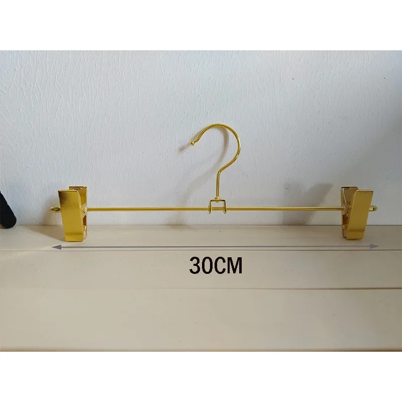 

5pcs Metal Racks Golden Pants Skirt Hangers with Clips Adjustable Clip Trouser Hangers Clip Hangers for Adult Jeans Pants