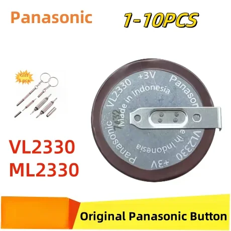 Hot Panasonic 1-10PCS 3V VL2330 ML2330 50mAh 180 Degrees Legs Rechargeable Lithium Battery For Watch BMW Car Key Electric Clock