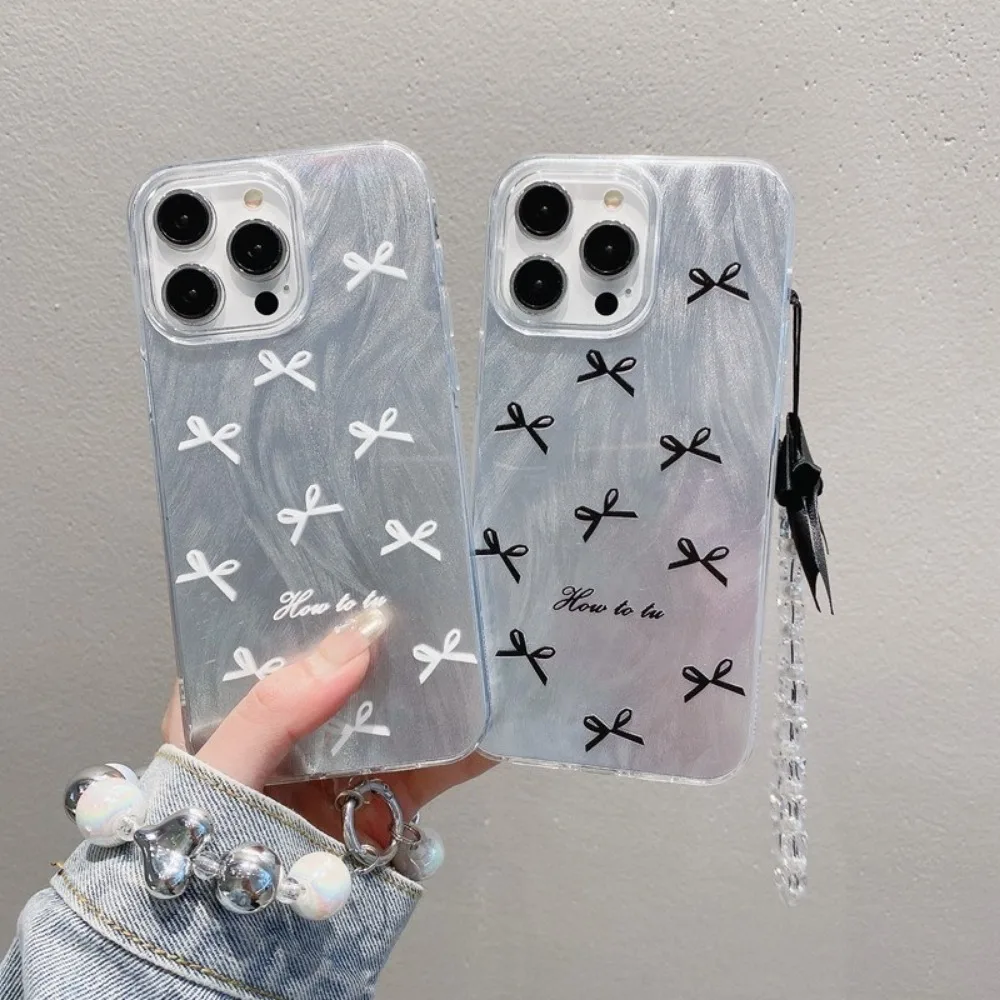 

Luxury Bow Mobile Phone Case for Samsung Galaxy A56 A36 A26 Feather Silver Painted Anti-drop Protective Cover