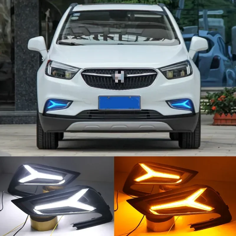 뷰익 앙코르에 대 한 2pcs LED Opel mokka 2016 2017 2018 운전 DRL 주간 러닝 라이트 안개 램프 릴레이 LED DRL Daylights