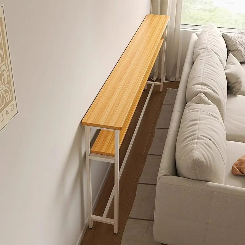 Multi-functional Living Room Long Partition Rack Bed Tail Storage Table Rear Sofa Gap Narrow Side Table Space-Saving Furniture