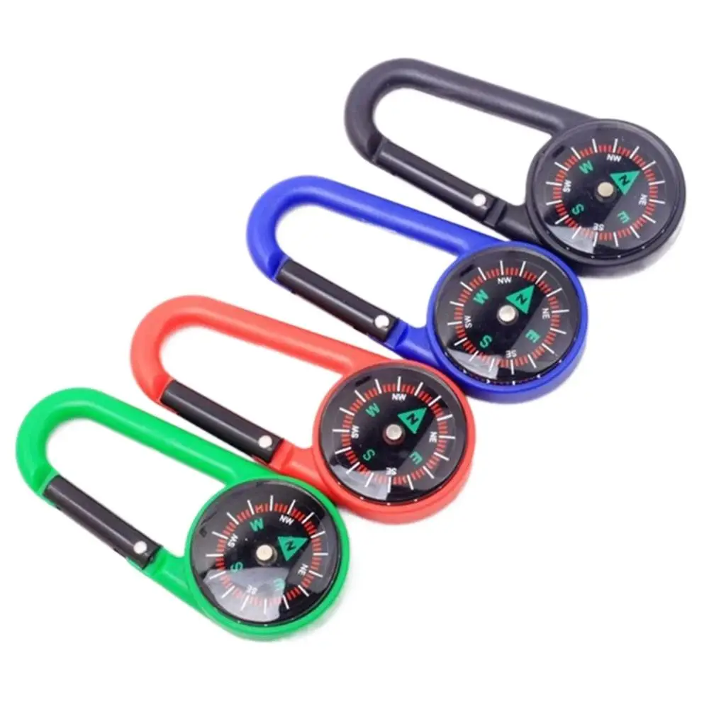 Outdoor Multifunctional Buckle Compass North Needle Plastic Quick-Hook Camping Compass Hiking Compass Mini Compass Compass