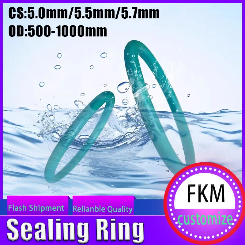 FKM CS5.0/5.5/5.7mm Fluorine Rubber O-ring, High Temperature and Corrosion Resistant Gasket O-ring
