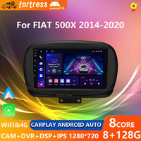 For Fiat 500X 2014-2020 Car Radio Navigation GPS Carplay Stereo Android Auto Multimedia Player 4G WiFi DVD Bluetooth BT No 2din
