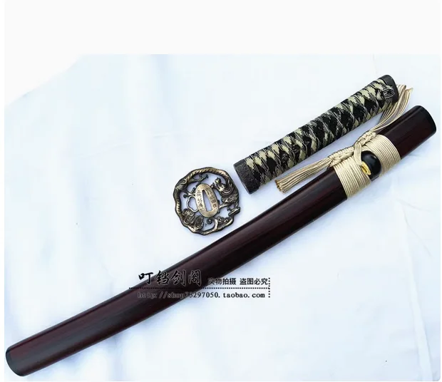 Set of 56cm Saya+20cm Tsuka+Universal Copper Tsuba, w/ Sageo, Silk Ito, Real Fishskin, Copper Fittings, Katana Sword Accessories